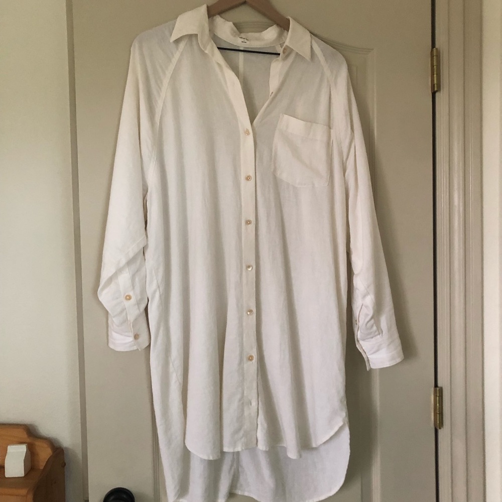 Aritzia Wilfred Free Linen button-down Tunic/dress